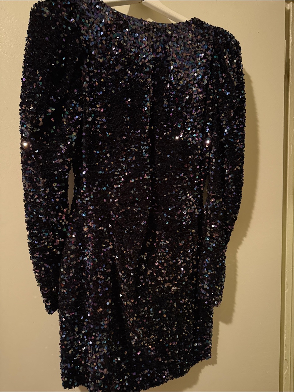 Black Iridescent Sequin Mini Dress